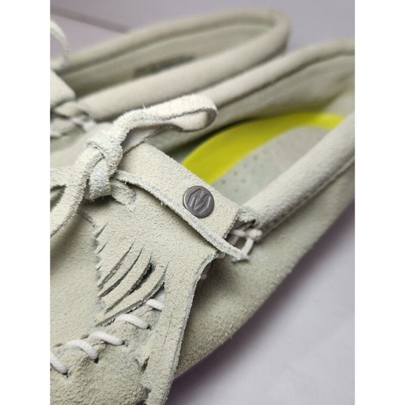 Minnetonka Womens Kilty Plus Moccasin Sz 8 Green‎ Purple Suede Flat Slip On Shoe - Picture 8 of 10